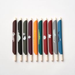 0.5mm Creatieve Multifunctionele Gel Pen Leuke Animal Print Bookmark Pen Journal School Supplies Briefpapier W0042