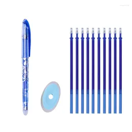 Ensemble de stylos effaçables 0.5mm, recharges d'encre bleue et noire, tiges de Gel magique, poignée lavable, fournitures de papeterie scolaires et de bureau