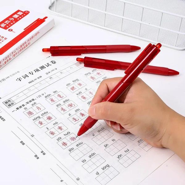 0.5mm grande capacité 5 pièces/boîte ST stylo tête presse Type stylos Gel encre rouge étudiants marquage contenu clé enseignants corrigeant les devoirs