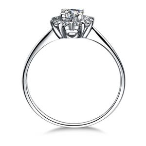 0.6 CT Princess Cut Sona Gesimuleerde Diamond Engagement Ringen voor Vrouwen, Fijn Zilver 925 Unieke Trouwring