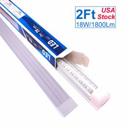 0.6 meter LED-winkel licht, 60 cm T8 tube lamp, 24-inch linkabele lampen voor garage, magazijn, v-vorm, 2 'koellampen, 1800lm 1800lm geïntegreerde directe bekabelde oemled