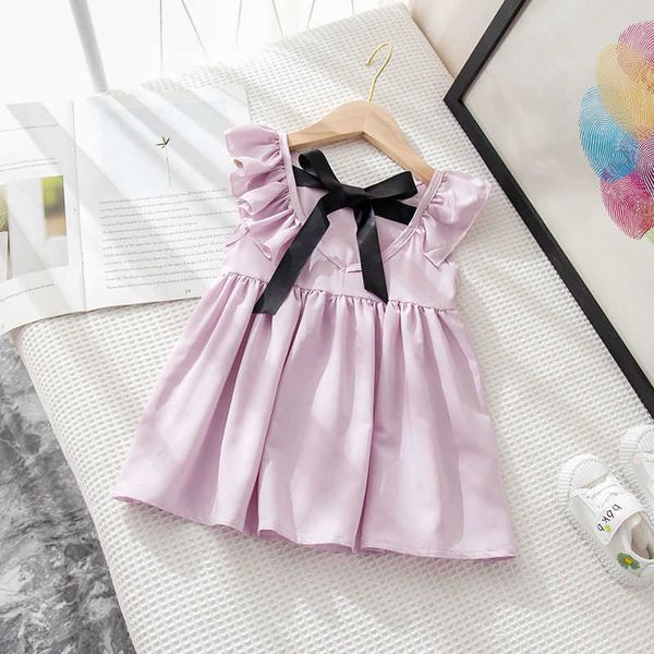 0-6 años niñas vestido de princesa para niños verano bebé manga corta elegante fiesta de cumpleaños vestido de bola niños sundress ropa Q0716