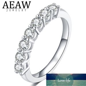0.7ctw 3mm DF Round Cut Engagement&Wedding Moissanite Lab Grown Diamond Band Ring Sterling Silver for Women Factory price expert design Quality Latest Style Original
