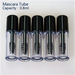 Tube de Mascara vide de 0.8ml, flacon de crème pour cils/bouteille de liquide, récipient cosmétique d'échantillon avec capuchon noir intérieur anti-fuite