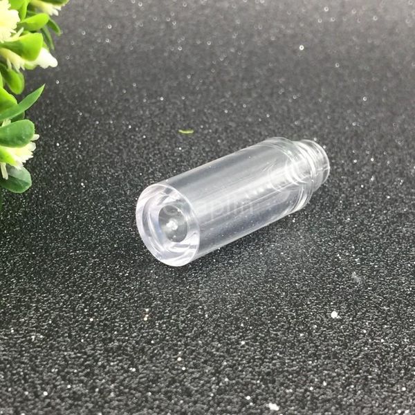 Mini tubo de brillo de labios transparente vacío de 0,8 ML, 50x13mm, tapa negra, plateada y dorada, botella de bálsamo labial de plástico, muestra de lápiz labial, contenedor de regalo