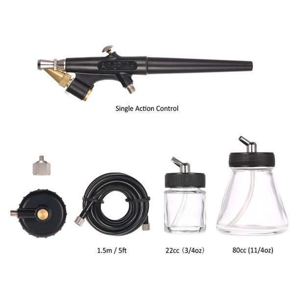 Freeshipping 0.8mm Spray Paint Airbrush Mini Single Action Air Brush Kit Tuyau Bouteille Outil De Pulvérisation pour Body Painting Maquillage Art Modèle De Tatouage