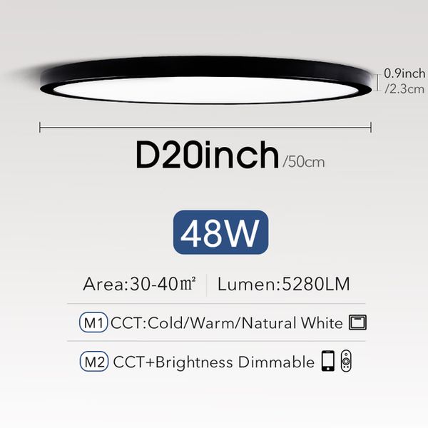0.9 pouces Ultra Mince Smart LED Plafonniers Lampe APP/Télécommande Dimmable Lustre Lumière pour Salon décoration style chinois