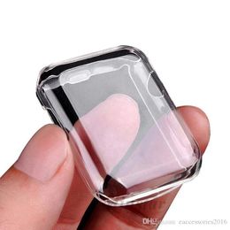 Duidelijke TPU horloge Cases voor Apple Iwatch-serie 7 6 5 4 3 2 1 38 mm / 42mm 40mm / 44mm / 41mm / 45mm 360 Volledige lichaamsbescherming