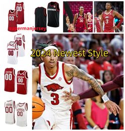 0 Anthony Black NCAA Arkansas Razorbacks Maillot de basket-ball Ricky Council IV Bobby Portis Joe Johnson Trevon Brazile Jalen Graham Joseph Pinion Smith Maillots aaa