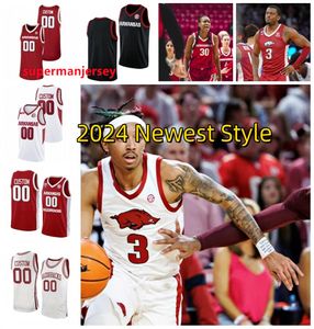 0 Anthony Black NCAA Arkansas Razorbacks basketbalshirt Ricky Council IV Bobby Portis Joe Johnson Trevon Brazilië Jalen Graham Joseph Pinion Smith Jerseys aaa