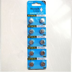 Piles bouton AG13 LR44 A76 1,5 V 0 % Hg Pb 10 pièces par blister