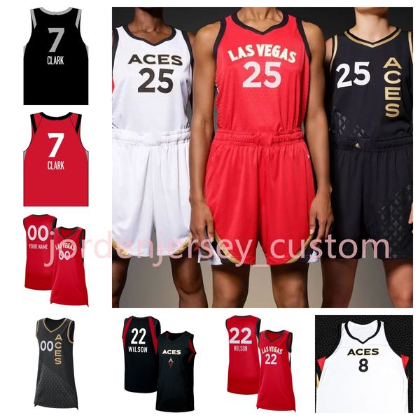 0 Jackie Young 7 Alysha Clark 2024 Las Women Basketball Vegas Aces Jerseys cousus personnalisés 10 Kelsey Plum 33 Kitley 22 A'ja Wilson 24 Jones 14 Hartley 20 Martin 15 Jackson