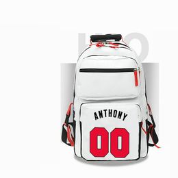 00 Backpack Melo Fans Daypack Carmelo Anthony Basketball School Bag Sport Print Rucksack Casual Schoolbag White Black Day Pack
