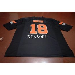 001 #18 Zwart oranje Za'Carrius Green Oklahoma State Cowboy Alumni College Jersey of aangepaste naam of nummer trui