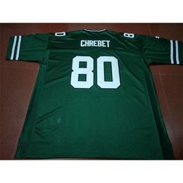 001 1997 Wayne Chrebet # 80 Real Full Embroidery College Jersey Size S-4XL of Custom Any Name of Number Jersey