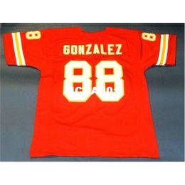 001 Custom # 88 Tony Gonzalez Red College Jersey Size S-4XL of Custom Elke naam of nummerherentje