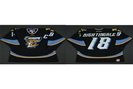 001 Custom Jared Nightingale Toledo Walleye 2016 ECHL Captains Club Hockey Jersey ou personnalisé tout nom ou numéro rétro 6276781