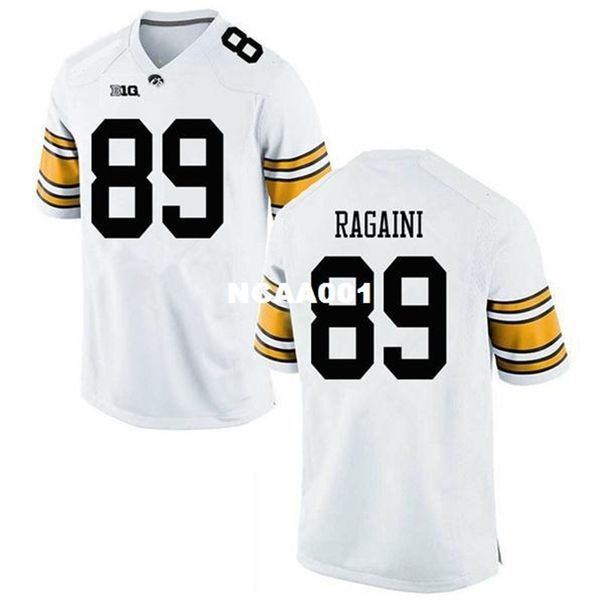 Envío gratis 001 Iowa Hawkeyes Nico Ragaini # 89 bordado real Jersey de fútbol universitario Tamaño S-4XL o personalizado cualquier nombre o número jersey