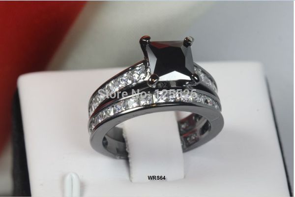001 Victoria Wieck bijoux vintage Design de marque diamant simulé 10KT or noir rempli bague ensemble Sz 5-11 livraison gratuite