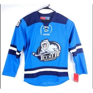 001 Custom Hombres Jóvenes mujeres Vintage Custom Jacksonville Icemen Hockey Jersey CCM ECHL Hockey Jersey Tamaño S-5XL