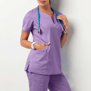002 Healthca Protective Appal Workswear Women Health Femme Beauty Salon Vêtements Scrubs Tops Kirt Nurse Nursing Uniform Jacketsto Pas pas cher Mac