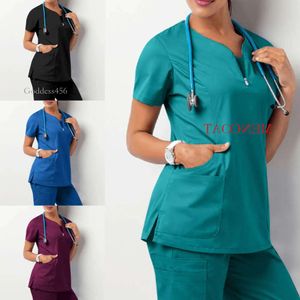 002 Healthca Protective Appal Workwear Mujeres Salud Femme Ropa de salón de belleza Scrub Tops Camisa Enfermera Uniforme de enfermería Jacketsto Barato