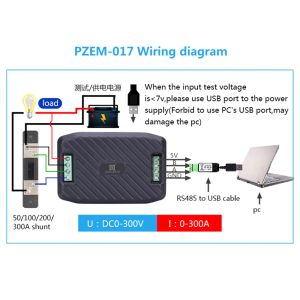 003/017 DC0-300V 10A / 300A VOLTMETER AMMETER RS485 MODBUS Tension Courant Power Energy Metter Wattm.