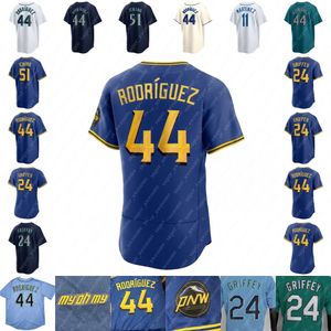 Julio Rodriguez honkbalshirt Jorge Polanco Mitch Haniger Mitch Garver Cal Raleigh J. P. Crawford Luis Castillo Ty Frankrijk Taylor Trammell Ken Griffey Jr. Bryce Miller