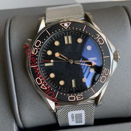 007 Herenhorloge 41MM Automatische mechanische herenhorloges voor buiten, blauwe wijzerplaat met roestvrijstalen armband, draaibare lunette, transparante horloges, achterkant jason007