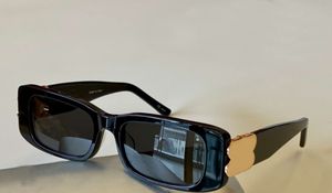 0096 Rectángulo Gafas de sol Negro Oro Gris oscuro Lentes Mujeres Sonnenbrille occhiali da sole Hombres Moda Sun Shades con caja