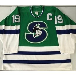 00980098Rare hockey jersey mannen jeugd vrouwen vintage aanpassen AHL Springfield 1990-93 PICARD Size S-5XL Custom Elke naam of nummer