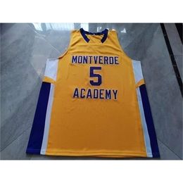 0098rare Basketball Jersey Hommes Jeunes femmes Vintage # 5 RJ Barrett Montverde High School NYC College Taille S-5XL personnalisé n'importe quel nom ou numéro