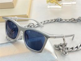 0099SA Nouvelle lettre de mode à la mode pour femmes et hommes lunettes de soleil lunettes UV-400 en plaque de branches rectangulaires à monture complète avec chaîne et boîte