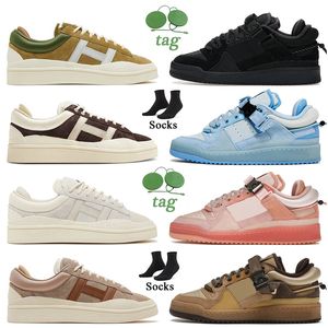 Años 00 Bad Bunny Diseñador Zapatos casuales Mujeres Foro para hombre 84 Bajo Chalky Marrón Azul Tinte Rosa Verde Goma Crema Leopardo Cuero Gamuza Plataforma superior Zapatillas deportivas Entrenadores