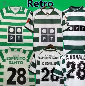 01 02 03 04 Lisboa Retro Soccer Jerseys Ronaldo Marius Niculae Joao Pinto 2001 2002 2003 2004 Lisbonne C.Realdo Classic Vintage Football Shirts Tops Sporting CP