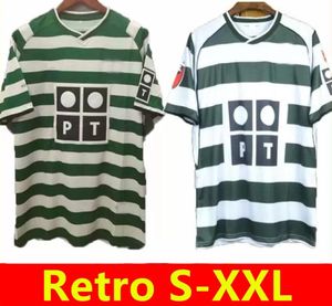 01 02 03 04 Maillots de football rétro Lisboa ronaldo Marius Niculae Joao Pinto 2001 2002 2003 2004 Maillots de football Lisbon Classic Vintage en tête Sporting CP