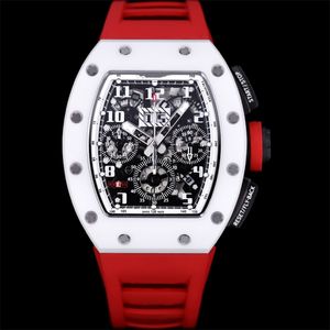 011 Montre DE Luxe 7750 chronograaf Mechanisch uurwerk keramische kast rubberen band luxe horloge herenhorloges Horloges Relojes