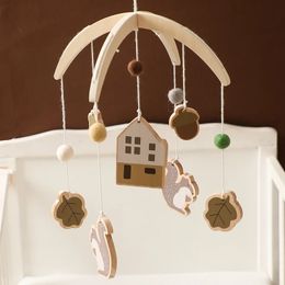 012 maanden Baby Squirrels Home Tassels Rammeltjes Crib Mobiles Toy Bell Born Bed Toddler Musical Gift 240409