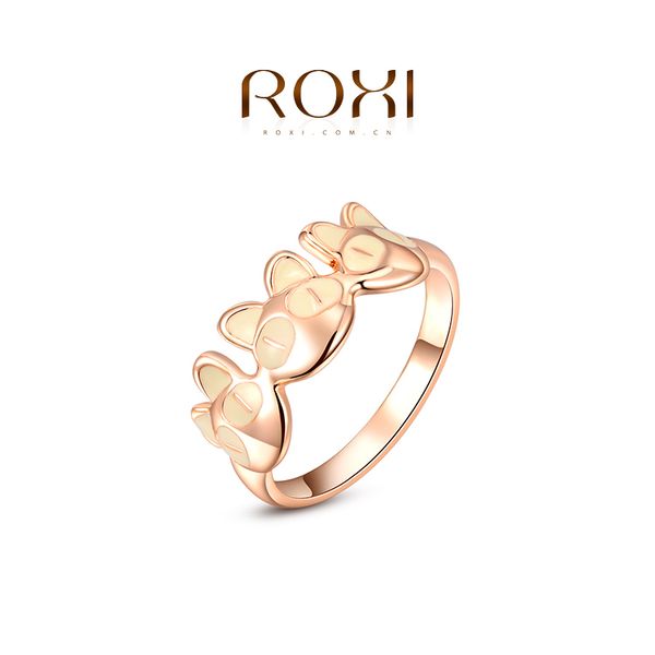 015 ROXI 2014 Livraison Gratuite Rose Plaqué Or Romantique Mignon Chat Anneau Déclaration Bijoux De Mode Pour Les Femmes Partie De Mariage Meilleur Cadeau