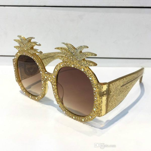 0150S Lunettes de soleil Or Acétate Cadre Avec Ananas 0150 Conception Cadre Populaire Protection UV Lunettes De Soleil Top Qualité Mode Été Femmes Style