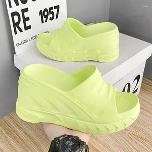 0178 Merk Mode 616 Vrouwen Slippers Geïntegreerde Slipper Vrouwelijke Lichte Zomer Casual Schoenen Zachte 8 cm Opvallende Verhooging 318