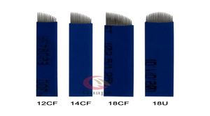 018mm Blue Flex Microblading Eirrow Needles Manual Tattoo Pen Blade Belade With 12 14 18 18u Pins pour la broderie de sourcils 3D6145933