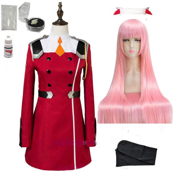 02 Zero Two Cosplay Costume DARLING in the FRANXX Cosplay DFXX Femmes Costume Ensembles Complets Robe Y0903