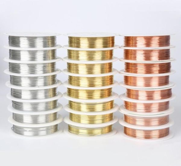 020304050608 mm 10 Roll Cord Silver Gold Color Color Cape de cobre Cabina de cobre alambre para joyas de bricolaje2979583