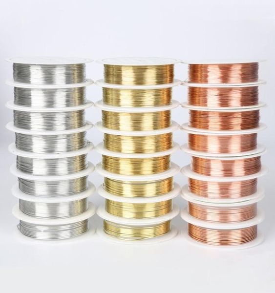 020304050608 mm 10 Roll Cord Silver Gold Color Color Beads cables de cobre alambre de cuentas para joyería de bricolaje9078112