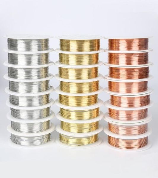 020304050608 mm 10 roll aleación cable plateado corneja de oro de oro perlas de cuerda cables de cobre alambre para joyería de bricolaje1045029