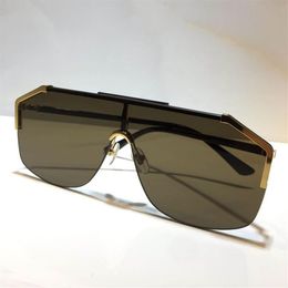 0291 beliebte Sonnenbrille für Männer Frauen Mode Maske Unisex Halbrahmen Beschichtung Spiegellinse Kohlefaser Beine Sommer Stil 0291S3044