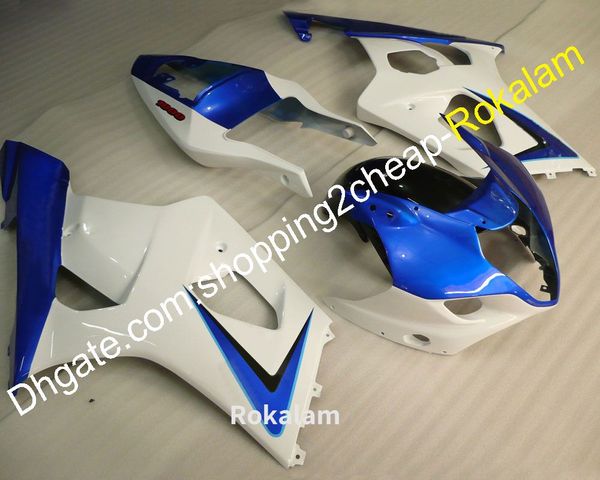 03 04 GSXR 1000 Kit de cuerpo de carenado para Suzuki GSXR1000 2003 2004 GSX-R1000 K3 Race Bike Carenados de motocicleta Azul Blanco (moldeo por inyección)