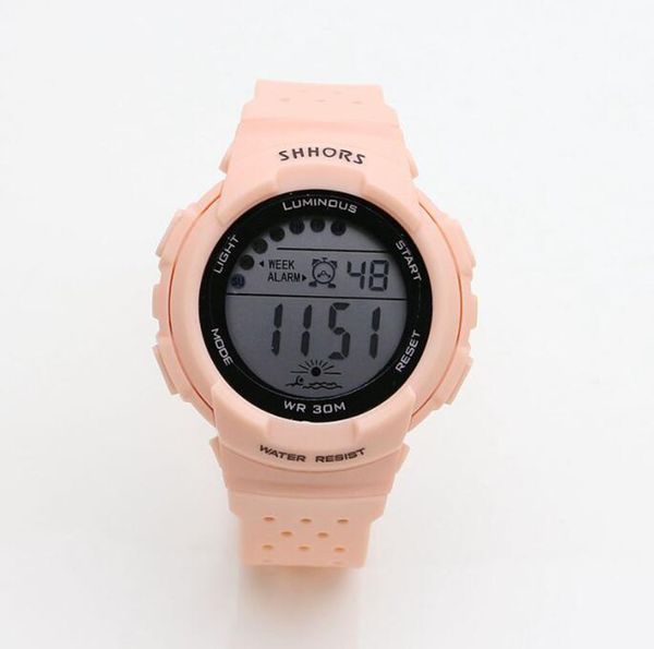 0315 Casual Deportes al aire libre Reloj de pulsera electrónico niños niñas a prueba de golpes multifuncional impermeable luminoso colorido luz doble calendario reloj de pulsera