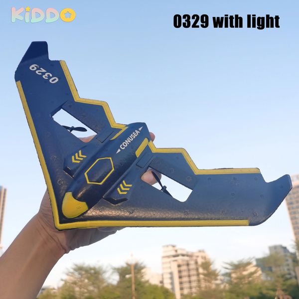 0329 2CH avion en mousse planeur à aile fixe RC avec lumière télécommande Radio Drones avions enfants cadeau modèle volant 240119